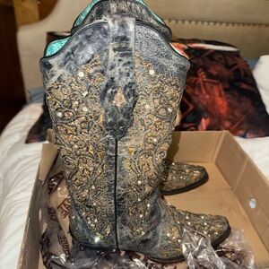 Embellished Western Boots coral